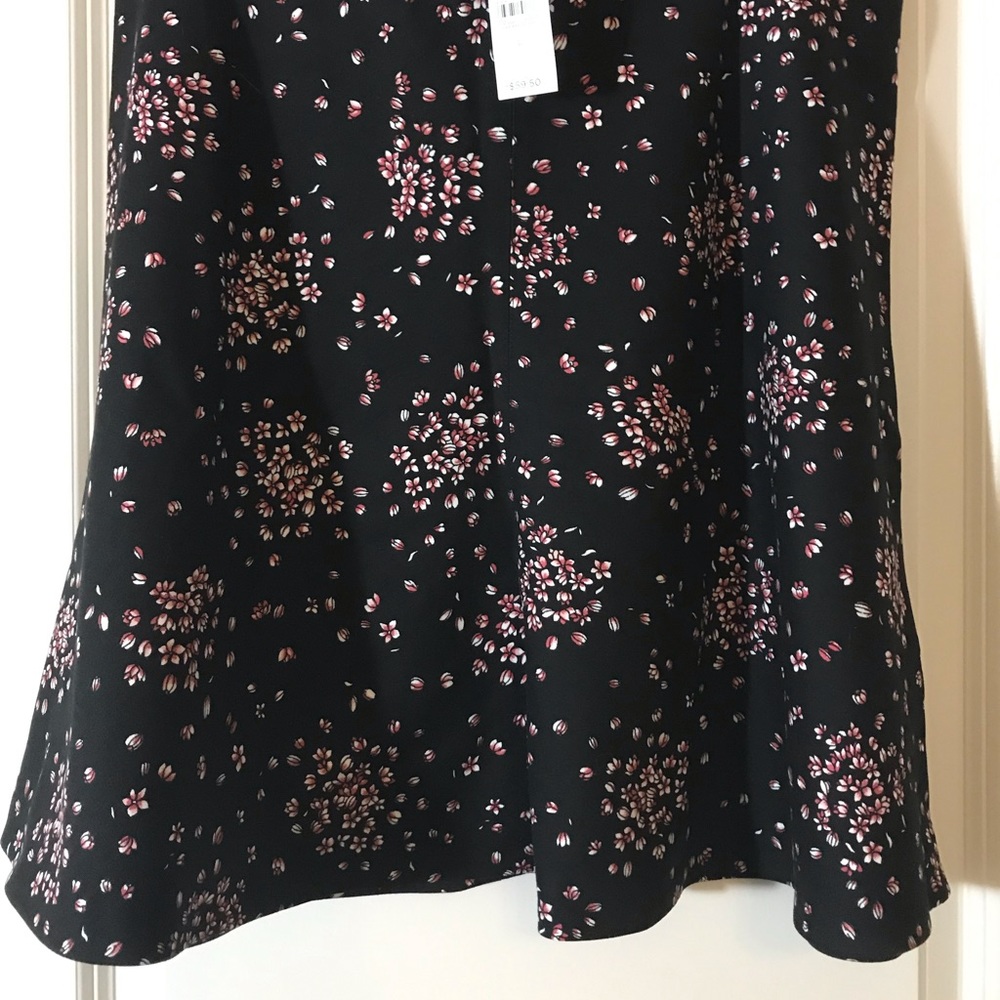 NWT Loft Ponte Flip Skirt Black Elastic Waist